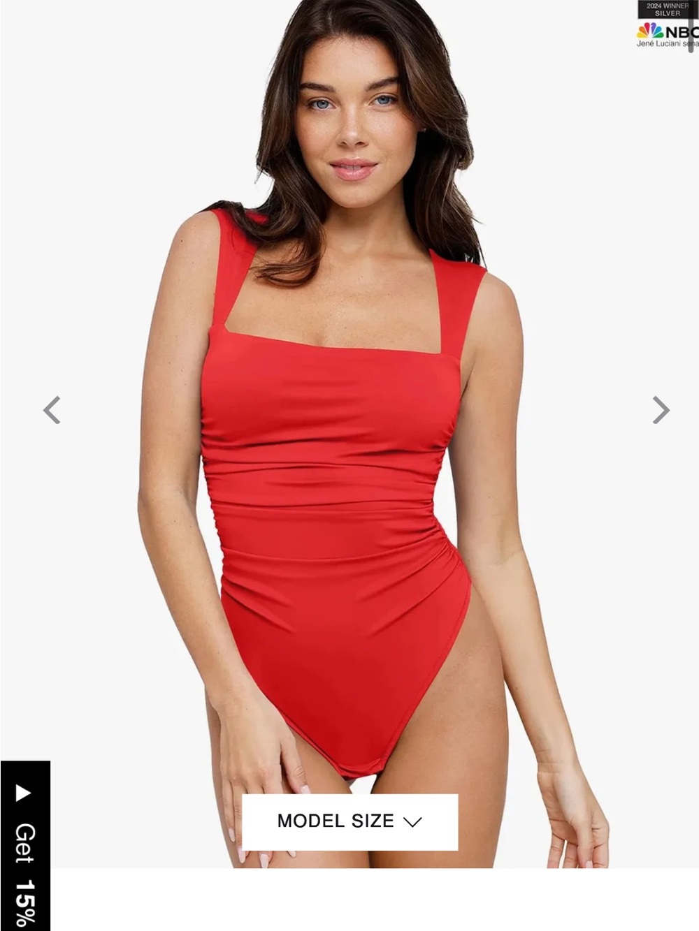 Popilush shapewear Bluetag Ruched Square Neck Sculpting Bodysuit